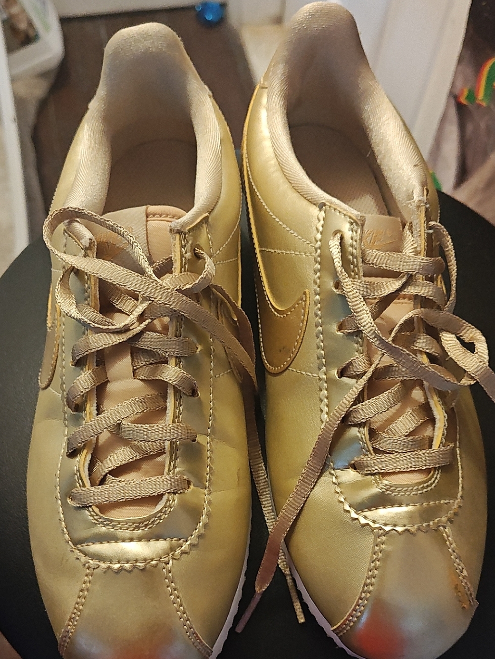 Nike Women’s Metallic Gold Low-Top Lace-Up Sneakers